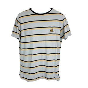 Westy Shirt Men Large Grey Yellow Stripe Snake Patch Short Sleeve Adult Casual